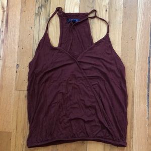 Cross-front, wrap tank top